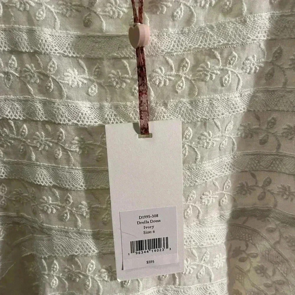 NWT LOVESHACKFANCY Drella Mini Graduation Bridal Dress Ivory 6 - Picture 5 of 5